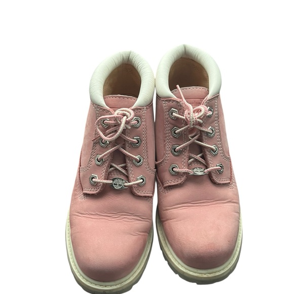 Timberland Nellie Waterproof Chukka Ankle Boots Pink Nubuck Women’s Size 6 - Picture 6 of 9